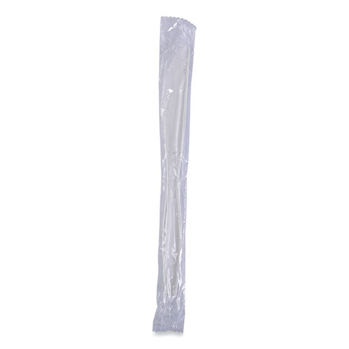 Heavyweight Wrapped Polypropylene Cutlery, Knife, White, 1,000/carton