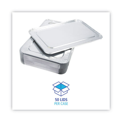 Tapas de aluminio para bandejas de mesa de vapor, se adapta a bandejas de tamaño completo, profundas, 12.88 x 20.81 x 0.63, 50/cartón