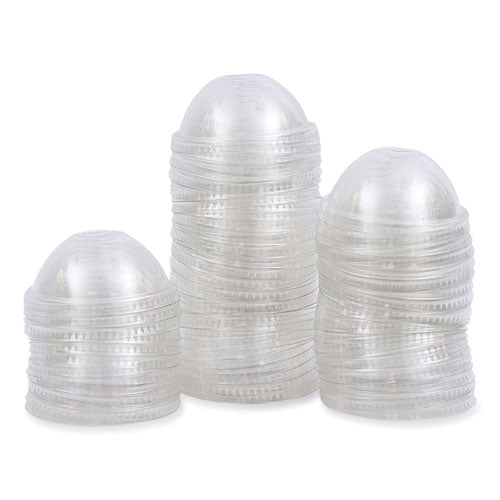 Pet Cold Cup Dome Lids, Fits 12 Oz To 24 Oz Plastic Cups, Clear, 100 Lids/sleeve, 10 Sleeves/carton