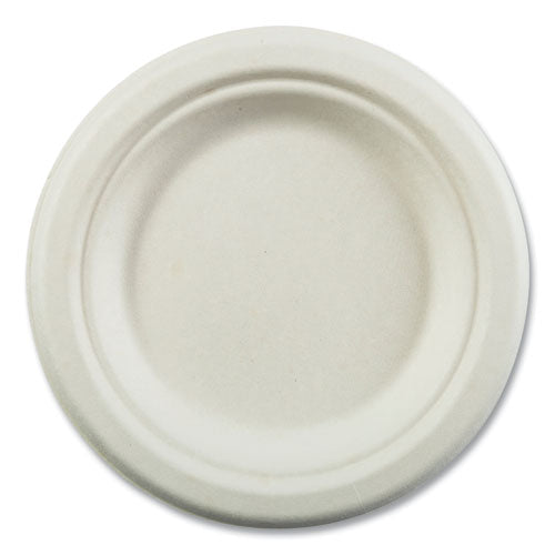 Vajilla sin Bagasse Pfas, plato, 6" de diámetro, blanca, 1000/caja