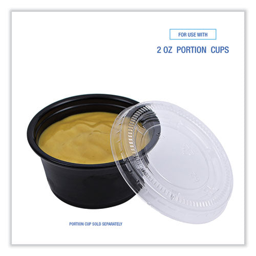 Souffle/portion Cup Lids, Fits 2 Oz Portion Cups, Clear, 2,500/carton