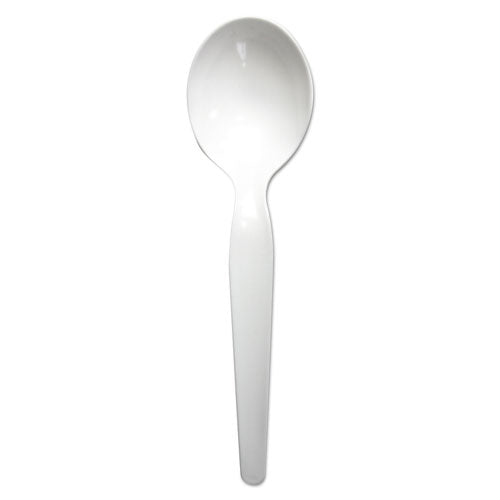 Heavyweight Polystyrene Cutlery, Teaspoon, White, 1000/carton