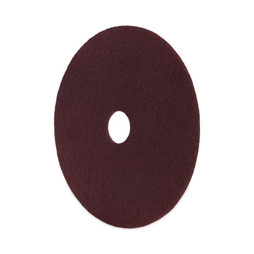 Deep Scrub Pads, 16" Diameter, Maroon, 10/carton