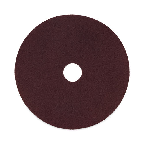 Deep Scrub Pads, 16" Diameter, Maroon, 10/carton