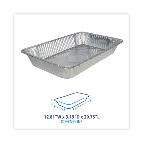 Bandejas para mesa de vapor de aluminio, tamaño completo de profundidad, 3.19" de profundidad, 12.81 X 20.75, 50/caja