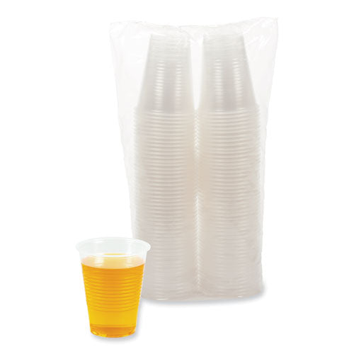 Vasos fríos de plástico translúcido, 10 oz, polipropileno, 100/paquete