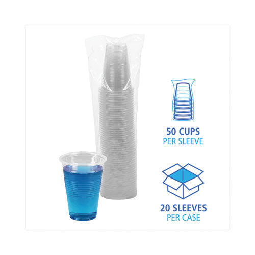 Vasos de plástico translúcido para bebidas frías, 16 oz, polipropileno, 50 vasos/manguito, 20 manguitos/cartón