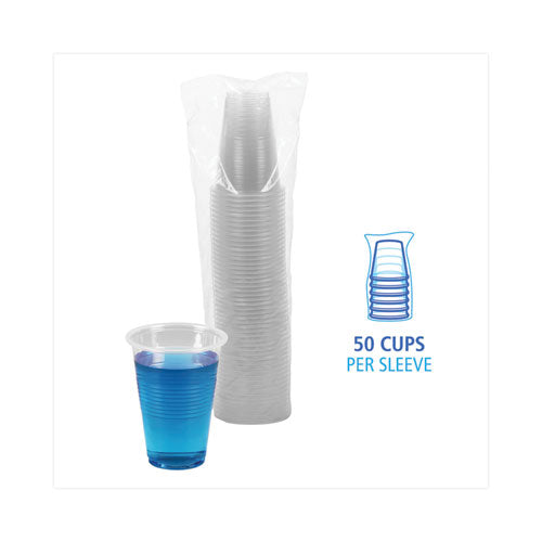 Vasos fríos de plástico translúcido, 16 oz, polipropileno, 50/paquete
