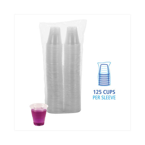 Vasos fríos de plástico translúcido, 3 oz, polipropileno, 125/paquete