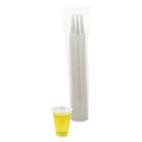 Vasos fríos de plástico translúcido, 7 oz, polipropileno, 100/paquete