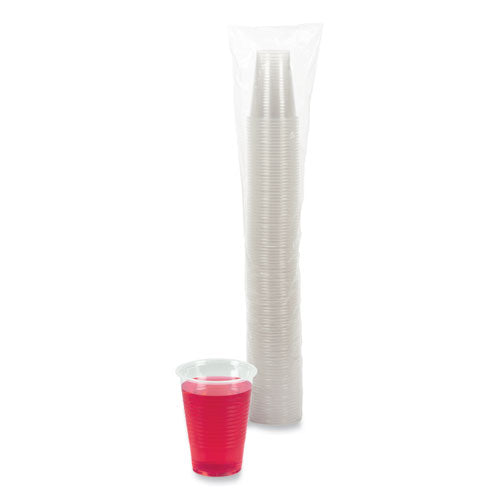 Vasos fríos de plástico translúcido, 9 oz, polipropileno, 100/paquete