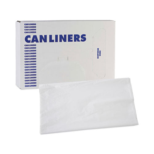 Linear Low Density Industrial Can Liners, 56 Gal, 0.9 Mil, 43 X 47, White, 100/carton