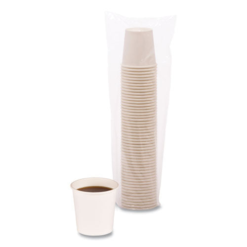 Vasos de papel para bebidas calientes, 4 oz, blanco, 20 vasos/manguito, 50 manguitos/cartón