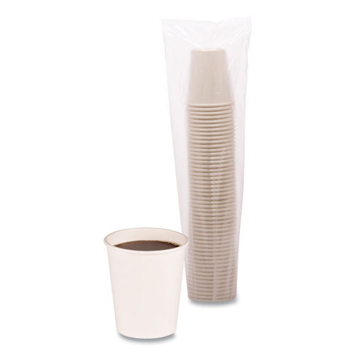 Vasos de papel para bebidas calientes, 8 oz, blanco, 20 vasos/manga, 50 fundas/cartón
