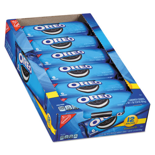 Paquetes individuales de galletas Oreo, chocolate, paquete de 2.4 oz, 6 galletas/paquete, 12 paquetes/caja