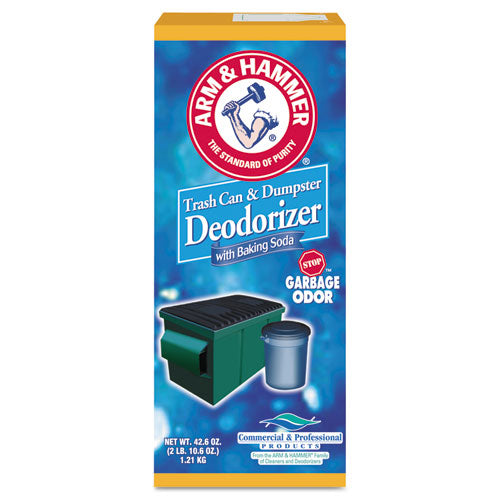Trash Can And Dumpster Deodorizer With Baking Soda, Sprinkle Top, Original, Powder, 42.6 Oz Box, 9/carton