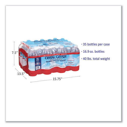 Agua de manantial alpina natural, botella de 16.9 oz, 35 por caja