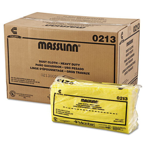 Paños para polvo Masslinn, 1 capa, 16 x 24, sin perfume, amarillo, 50/paquete, 8 paquetes/caja