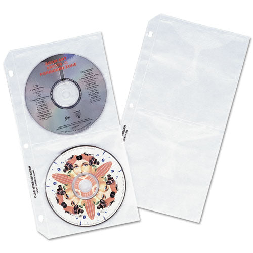 Carpeta de anillas Deluxe para CD, páginas de almacenamiento, estándar, capacidad para 4 discos, transparente/blanco, 10/paquete