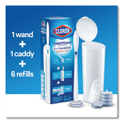 Toiletwand Disposable Toilet Cleaning System: Handle, Caddy And Refills, White
