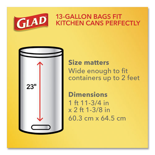 Odorshield - Bolsas altas con cordón para cocina, 13 galones, 0,95 mil, 24 x 27,38 pulgadas, blanco, 80/caja