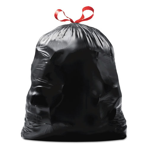 Bolsas de basura grandes con cordón, 30 gal, 1.05 mil, 30" x 33", negras, 90/caja