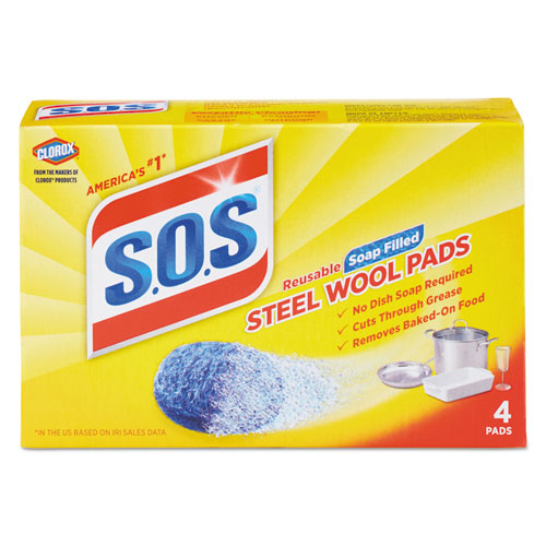 Steel Wool Soap Pads, 2.4 X 3, Steel, 15 Pads/box, 12 Boxes/carton