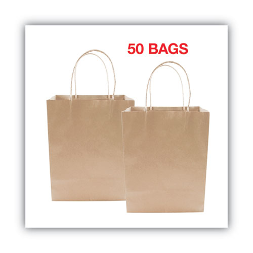 Premium Shopping Bag, 8" X 4" X 10.25", Brown Kraft, 50/box