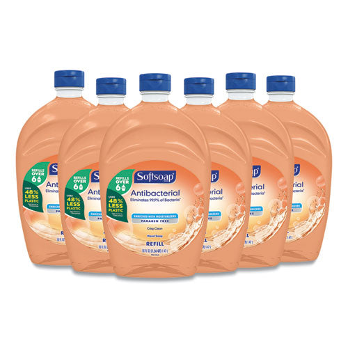 Repuestos de jabón líquido para manos antibacteriano, fresco, 50 oz, naranja, 6 por caja