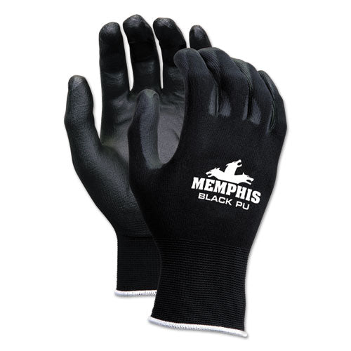 Guantes de trabajo económicos recubiertos de poliuretano, negros, extra pequeños, docena