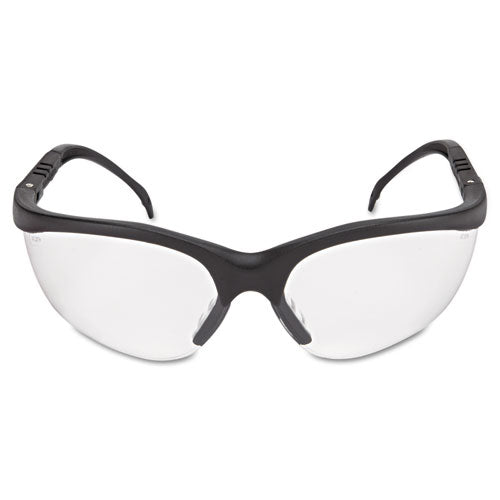 Gafas de seguridad Klondike, marco negro mate, lente transparente
