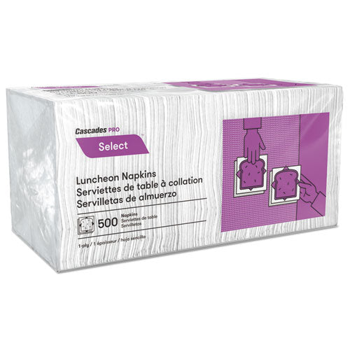 Select Luncheon Napkins, 1 Ply, 12 X 12, White, 500/pack, 6,000/carton