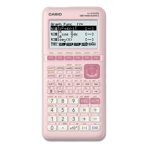 Fx-9750giii 3rd Edition Graphing Calculator, 21-digit Lcd, Pink