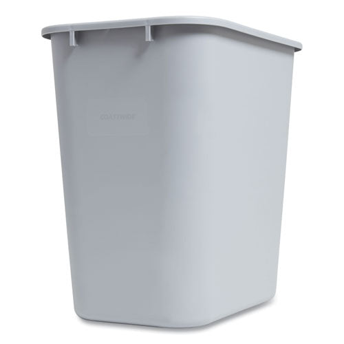 Open Top Indoor Trash Can , 7 Gal, Plastic, Gray