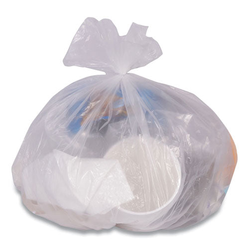 High-density Can Liners, 10 Gal, 6 Mic, 24" X 24", Clear, 50 Bags/roll, 20 Rolls/carton