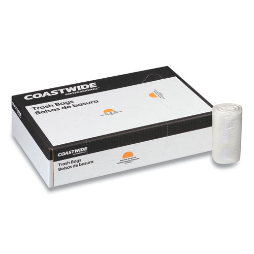 High-density Can Liners, 56 Gal, 22 Mic, 43" X 48", Natural, 25 Bags/roll, 6 Rolls/carton