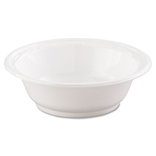Famous Service Plastic Dinnerware, Bowl, 12 Oz, White, 125/pack, 8 Packs/carton