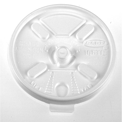 Tapas de plástico para tazas calientes Lift N' Lock, con ranura para pajita, se adapta a tazas de 10 oz a 14 oz, translúcidas, 100/manga, 10 fundas/cartón