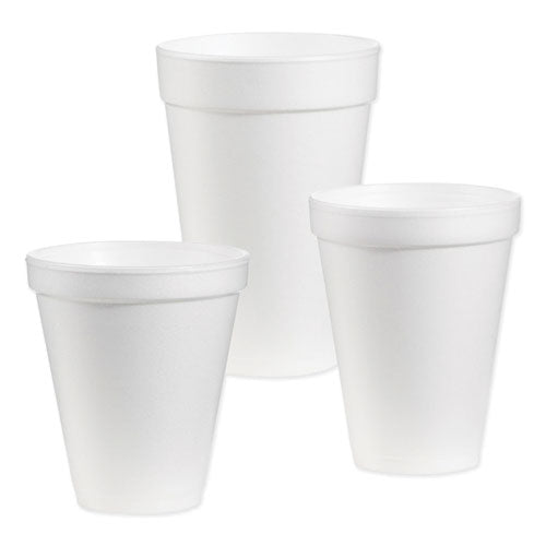 Foam Drink Cups, 12 Oz, White, 25/bag, 40 Bags/carton