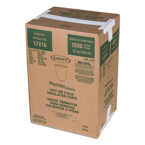 Cafe G Foam Hot/cold Cups, 12 Oz, Brown/red/white, 1,000/carton