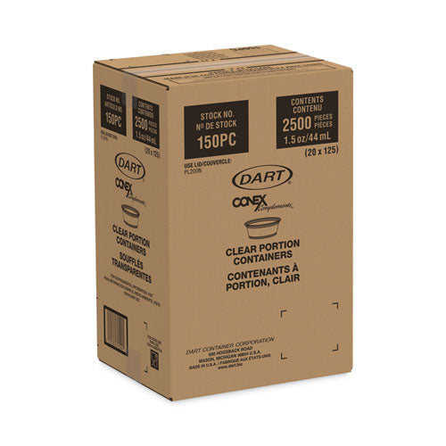 Conex Complements Vasos para porciones/medicamentos, 1.5 oz, translúcidos, 125/bolsa, 20 bolsas/cartón