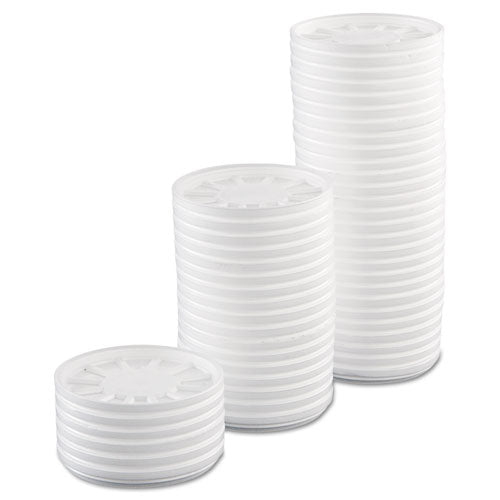 Tapas de espuma con ventilación, para vasos de 6 oz a 32 oz, blanco, paquete de 50, 10 paquetes/caja