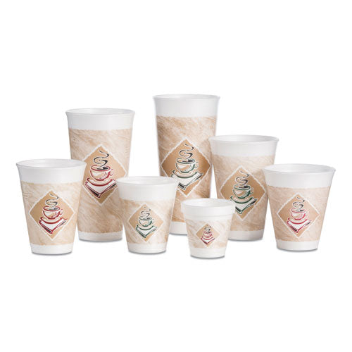 Cafe G Foam Vasos fríos/calientes, 20 oz, marrón/rojo/blanco, 20/paquete
