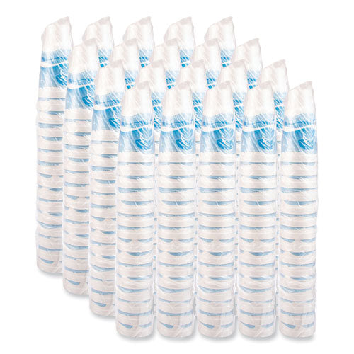 Vasos de espuma Horizon para agua caliente/fría, 44 oz, azul océano/blanco, 15/bolsa, 20 bolsas/cartón