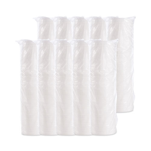 Tapas de plástico, para vasos de espuma fría/caliente de 8 oz a 10 oz, ventiladas, blancas, 100/paquete, 10 paquetes/cartón