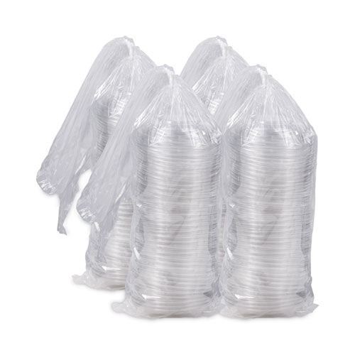 Presentabowls Clear Dome Lids, 7.3 Diameter X 1.1 H, Clear, Plastic, 63 Lids/bag, 4 Bags/carton