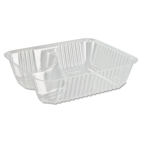 Clearpac Large Nacho Tray, 2-compartments, 3.3 Oz, 6.2 X 6.2 X 1.6, Clear, Plastic, 500/carton