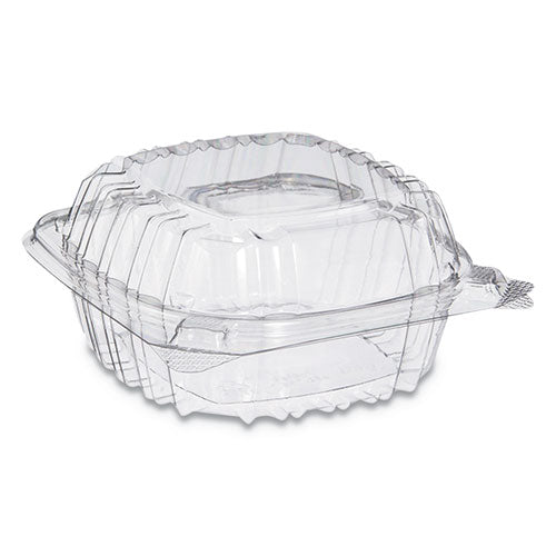 Contenedores de plástico Clearseal con tapa abisagrada, 8.31 X 8.31 X 2, transparente, plástico, 125/bolsa, 2 bolsas/cartón