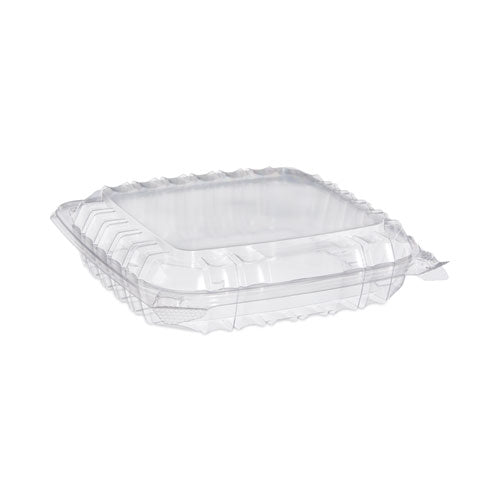 Clearseal Hinged-lid Plastic Containers, 8.31 X 8.31 X 2, Clear, Plastic, 125/bag, 2 Bags/carton