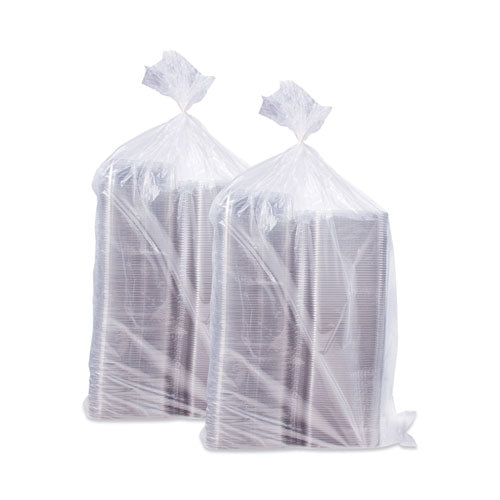 Clearpac Safeseal Recipientes a prueba de manipulaciones/evidentes, tapa plana, 35 oz, 7,9 x 8,8 x 1,8, transparente, plástico, 100/bolsa, 2 bolsas/caja